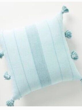 NWT Anthropologie light blue striped Woven Indie Pillow.